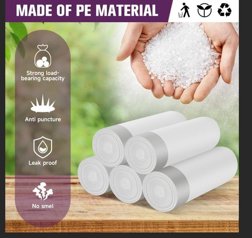 Heihaily 2.6-Gallon Heavy Duty Trash Bags - Leak-Proof Drawstring Kitchen Garbage Bags | Odor Control, Clear (60 Count)