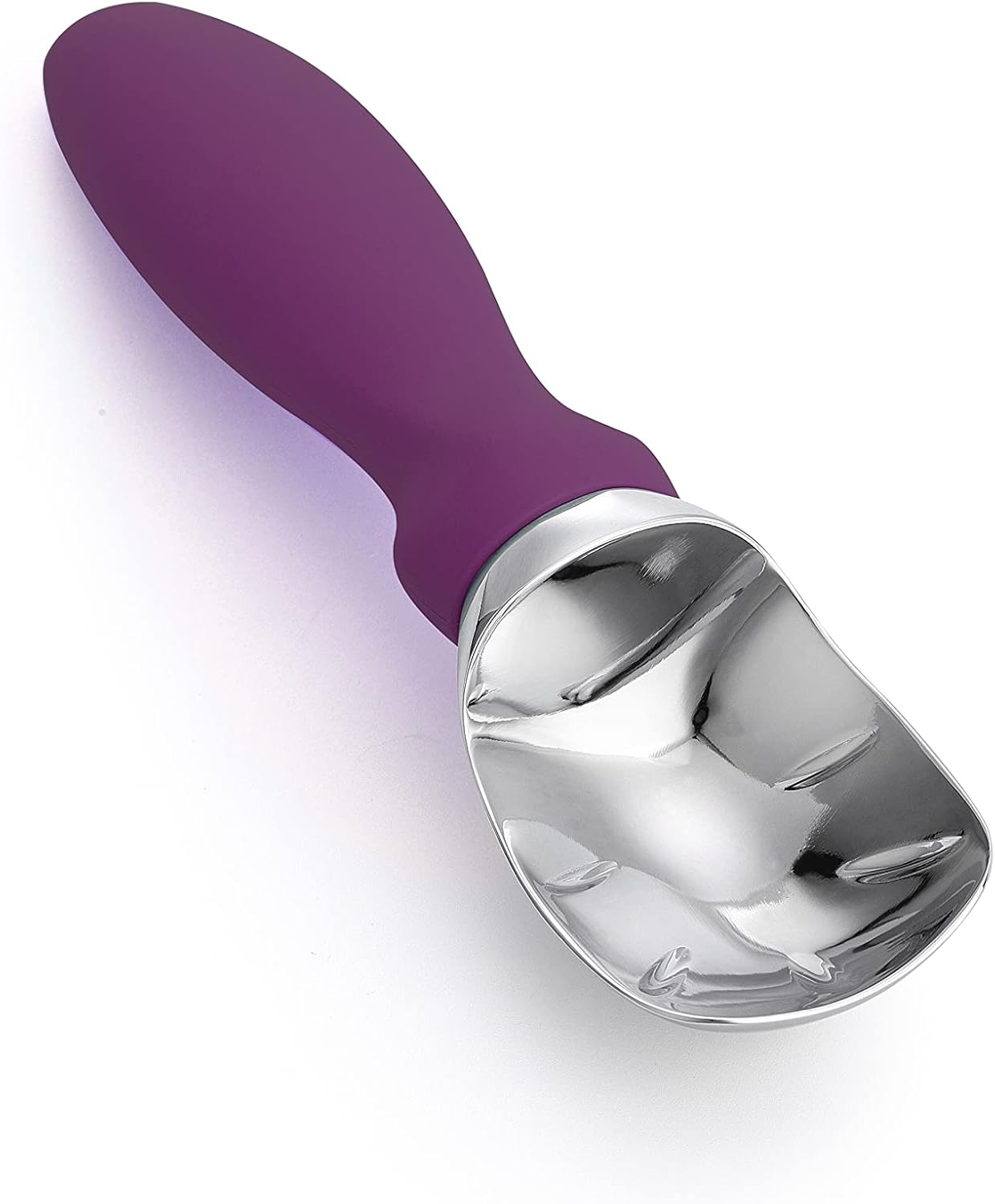 Spring Chef Ice Cream Scoop - Professional Heavy-Duty Scooper with Soft Grip Handle | Purple Color