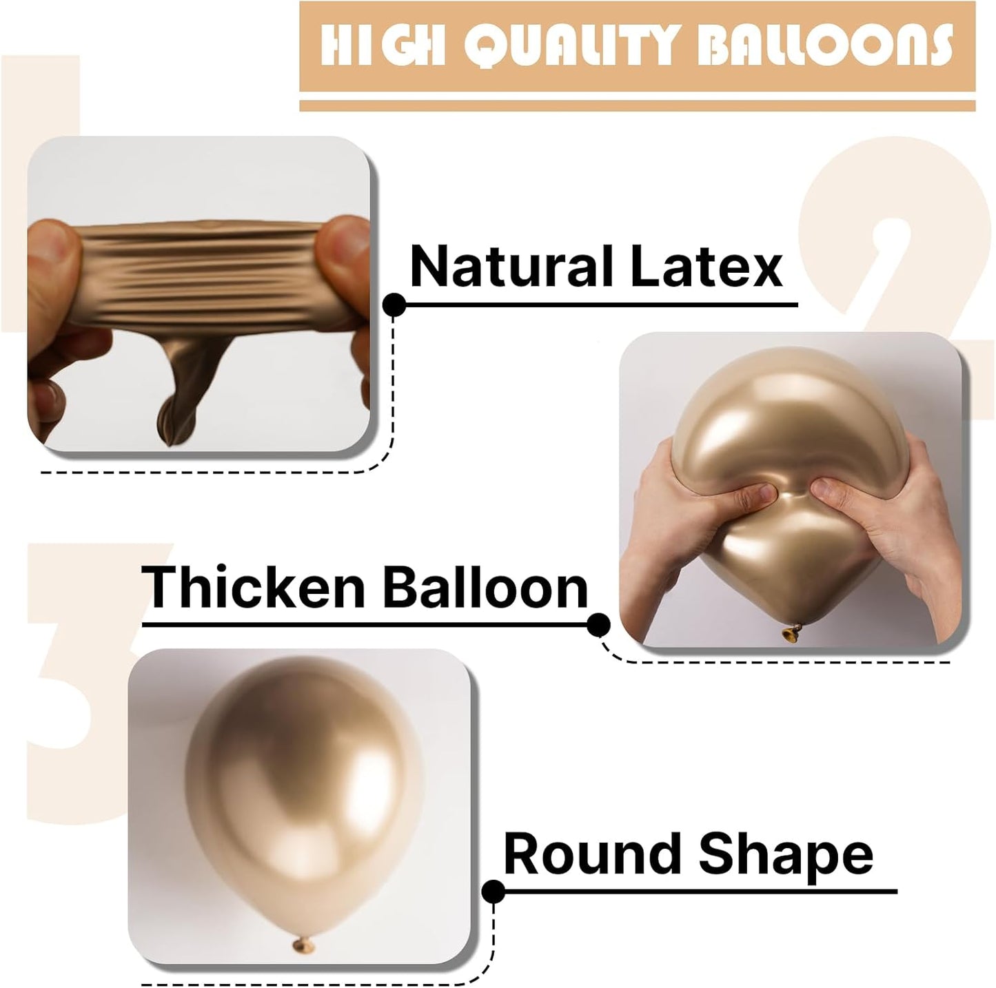PartyWoo Metallic Gold Balloon Arch Kit - 154pcs in Various Sizes for Birthday, Graduation, Baby Shower & Wedding Decor | Chrome Gold