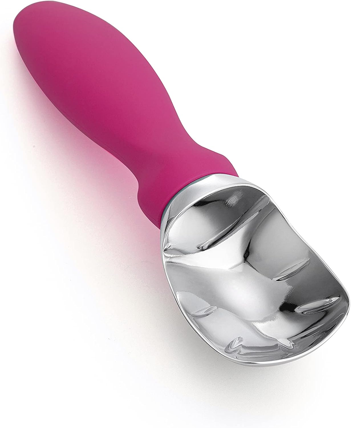 Spring Chef Heavy Duty Ice Cream Scoop - Non-Slip Handle for Gelato, Sorbet & Sundae - Magenta