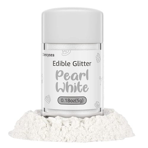Edible Glitter by Edible Art | Kosher Halal Certified Food Grade Sparkles for Drinks & Desserts - Pearl White