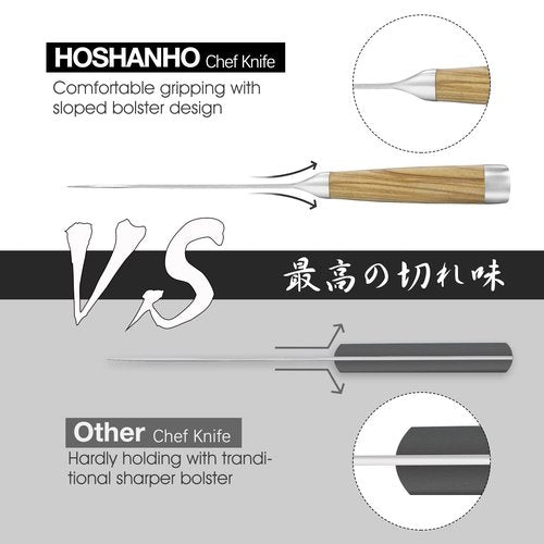 HOSHANHO Damascus Chef Knife 8 Inch, Professional 67 Layers VG-10 Super Steel Kitchen Knife, Ultra Sharp Japanese Knife with Durable Ergonomic Olive Wood Handle