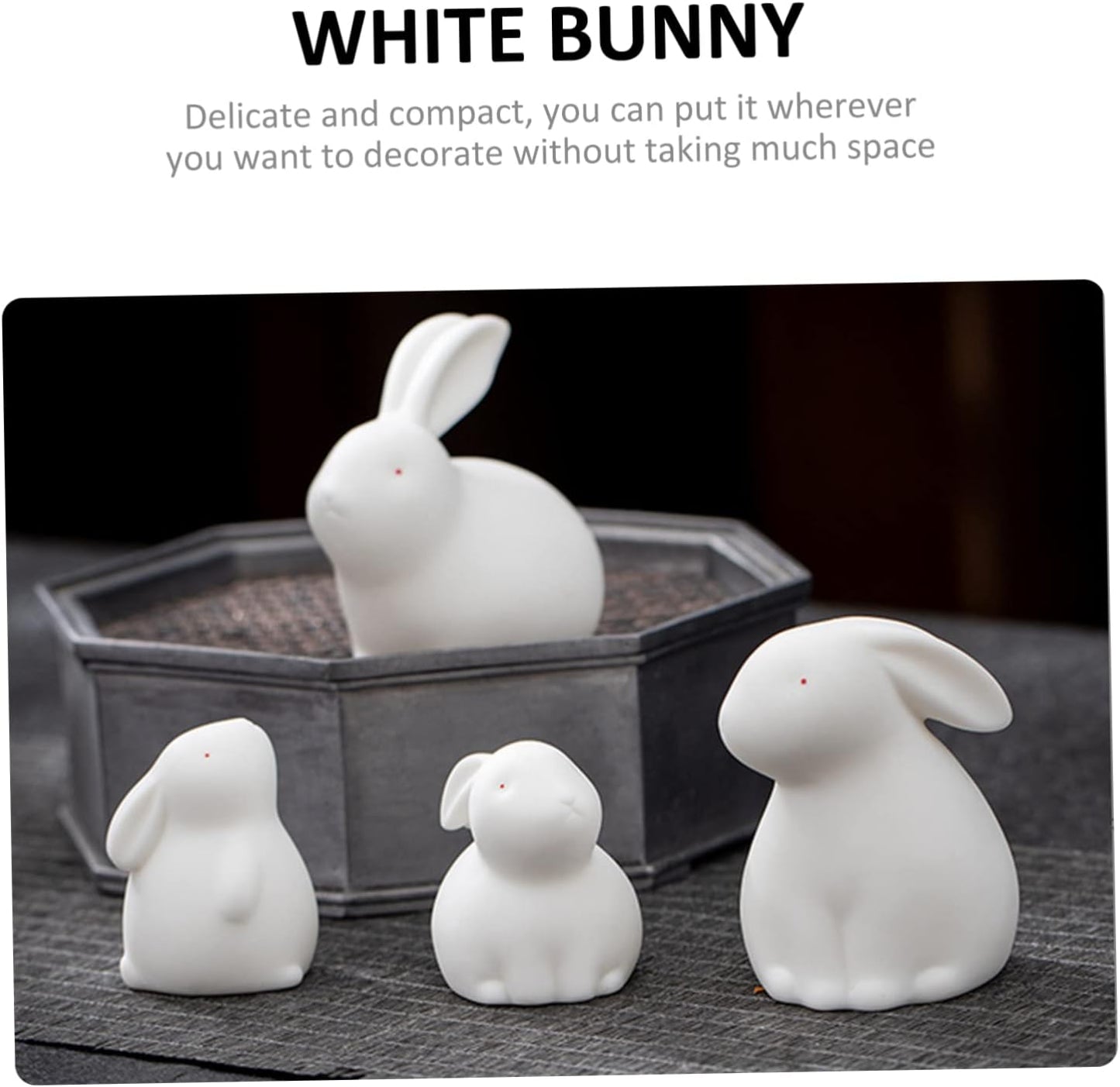 Regine Switzerland Ceramic Rabbit Figurine - Year of the Rabbit Desktop Bunny Decor | Perfect for Home & Office