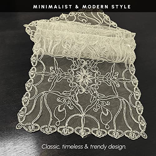 Elegant Comfort Embroidery Ingrid Table Runner 13 X 54 Inches - Gold