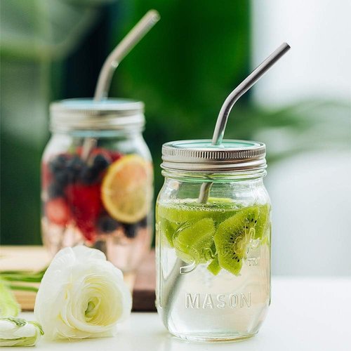Hiware 12-Pack Reusable Stainless Steel Straws - Long, Dishwasher Safe Straws for 30 oz & 20 oz Tumblers | Includes 2 Cleaning Brushes
