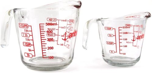 Anchor Hocking 2-Piece Glass Measuring Cup Set - Durable & Easy to Read | Perfect for Baking