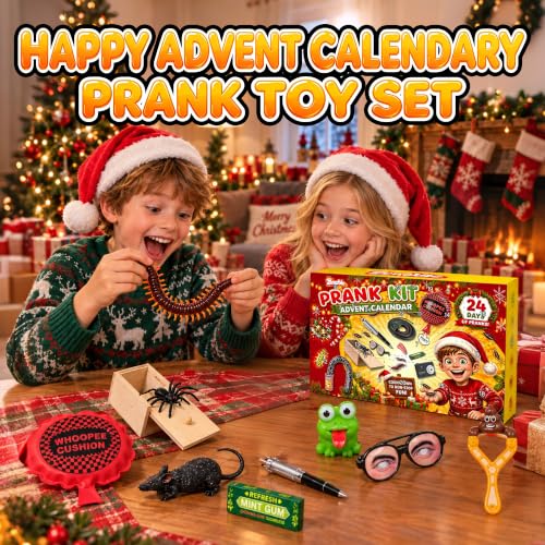 2026 Advent Calendar with Prank Kit for Boys and Girls - Yellow