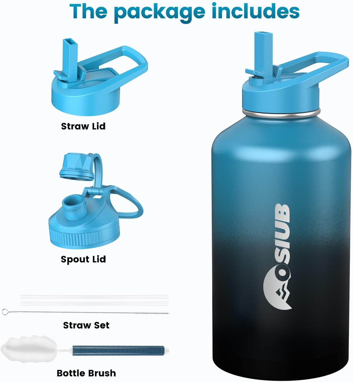 Simple Modern Insulated Water Bottle - 32 oz Triple Wall Vacuum Stainless Steel | Cold for 48 Hrs, Leak Proof & BPA-Free, Indigo-Black