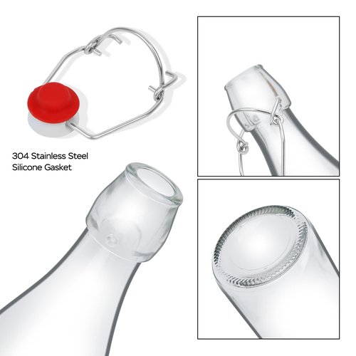 12 Pack 8.5 oz swing top glass bottles,flip top glass bottle with airtight lid for home brewing,kombucha,kefir,vanilla extract,beer,oil,vinegar,homemade juices,soda,beverages,2nd fermentation