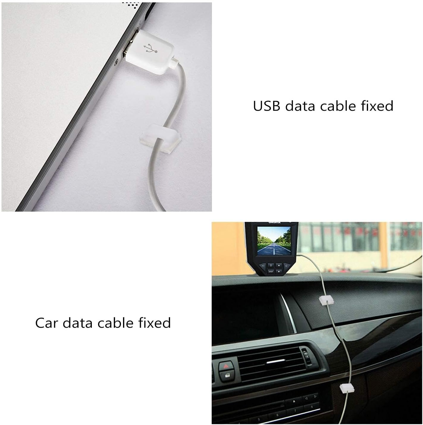 PETKNOWS LED Light Strip Mounting Clips - 80 PCS Self-Adhesive White Cable Organizers for 10mm Strips