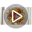 26-Inch Fall Wreath with Dahlia Pumpkin Berries - Autumn Harvest Front Door Decor - Golden Maple Variation