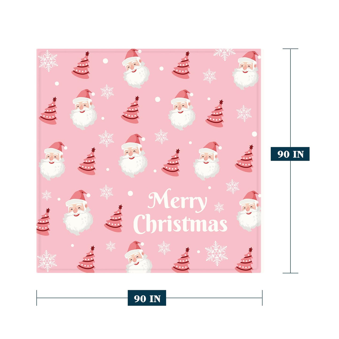 Neatee Living Christmas Throw Blanket Queen Size Pink Cute Santa Claus Blanket Xmas Winter Holiday Blanket Bed Couch Large Big Soft Lightweight Fuzzy Plush Fleece Blankets and Throws 90x90