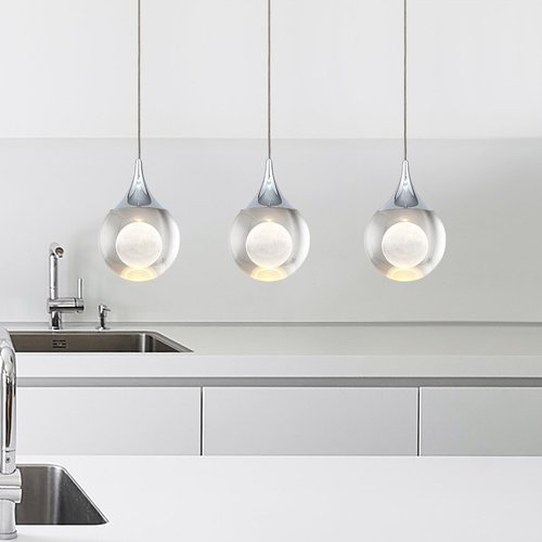 JoollySun Pendant Light Modern Crystal: Mini Chrome Light Fixtures Ceiling Hanging for Kitchen Island Bathroom