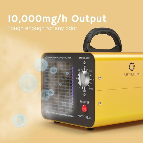 Airthereal MA10K-PRO Ozone Generator - High Capacity Odor Remover for 3500+ Sq Ft | Yellow Home Ionizer