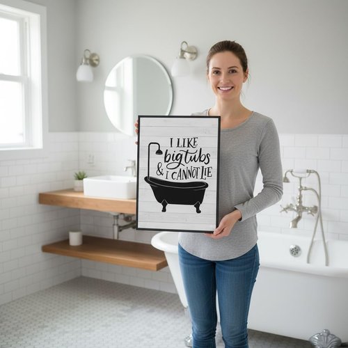 Funny Bathroom Quotes Wall Art by 3Pcs | Minimalist Black & White Prints for Washroom Decor - 12x16in Unframed