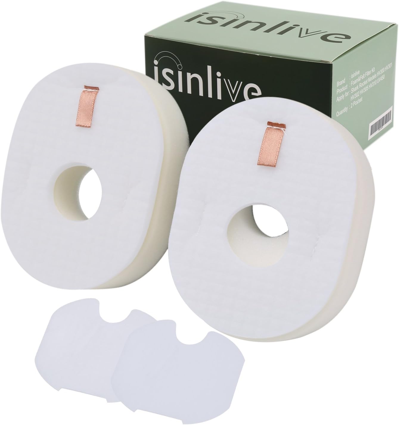 Shark | 2 Pack Foam & Felt Filter Replacement Kit for Rocket Vacuum HV300 Series