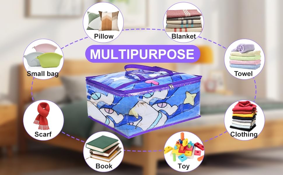 Budding Joy 90L Large Storage Bags & 40L Clear Zippered Bags - Perfect for Organizing Clothes