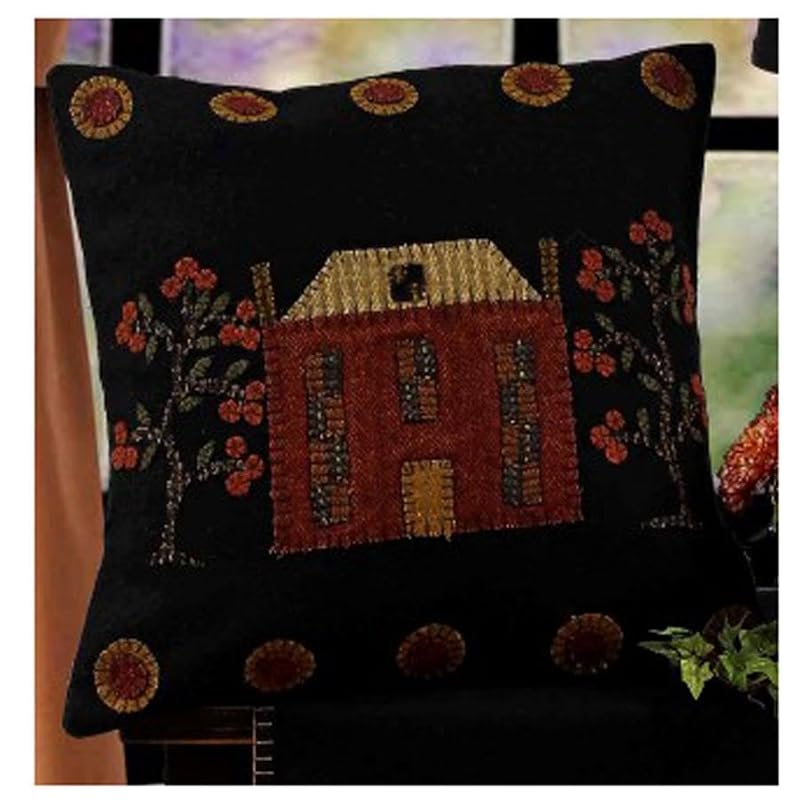 Primitive Manor Throw Pillow 14x14 Black Rustic Home Decor