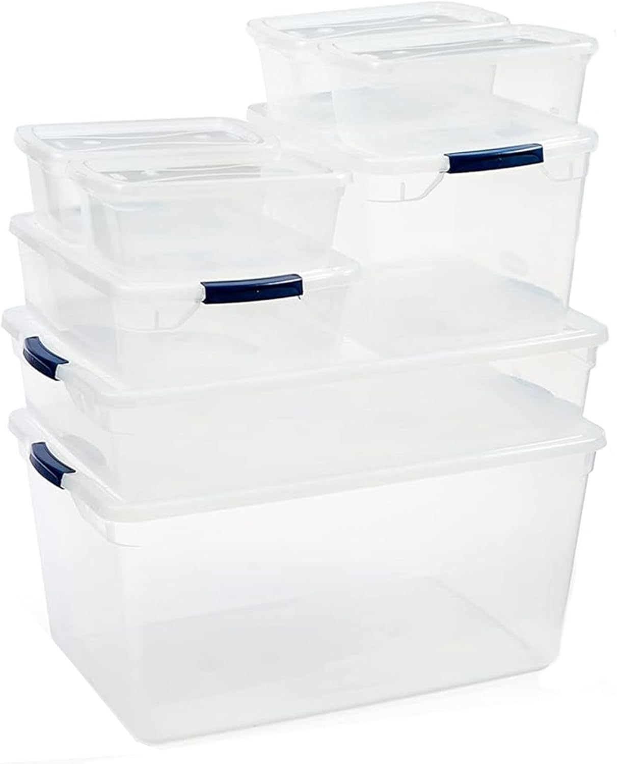 Rubbermaid Clear Storage Bins - Stackable 16-Pack with Latching Lids | BPA-Free, Made in USA