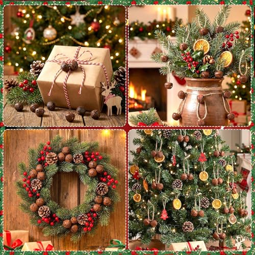 240 Pcs Rustic Christmas Jingle Bells - 0.4 Inch Metal Craft Decorations