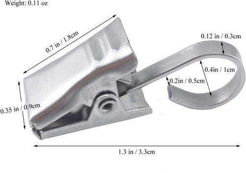 Coideal Curtain Clips Hooks - 100 Pack Stainless Steel Heavy-Duty Holders for Indoor/Outdoor Decor