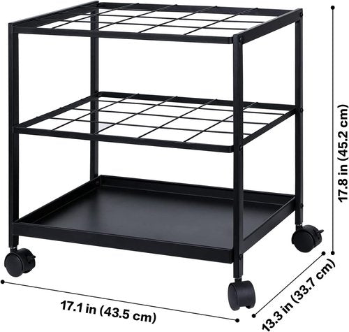Blueprint Storage Rack Cart - 20-Slot Metal Holder with Double-Layer Grids for Secure Organization