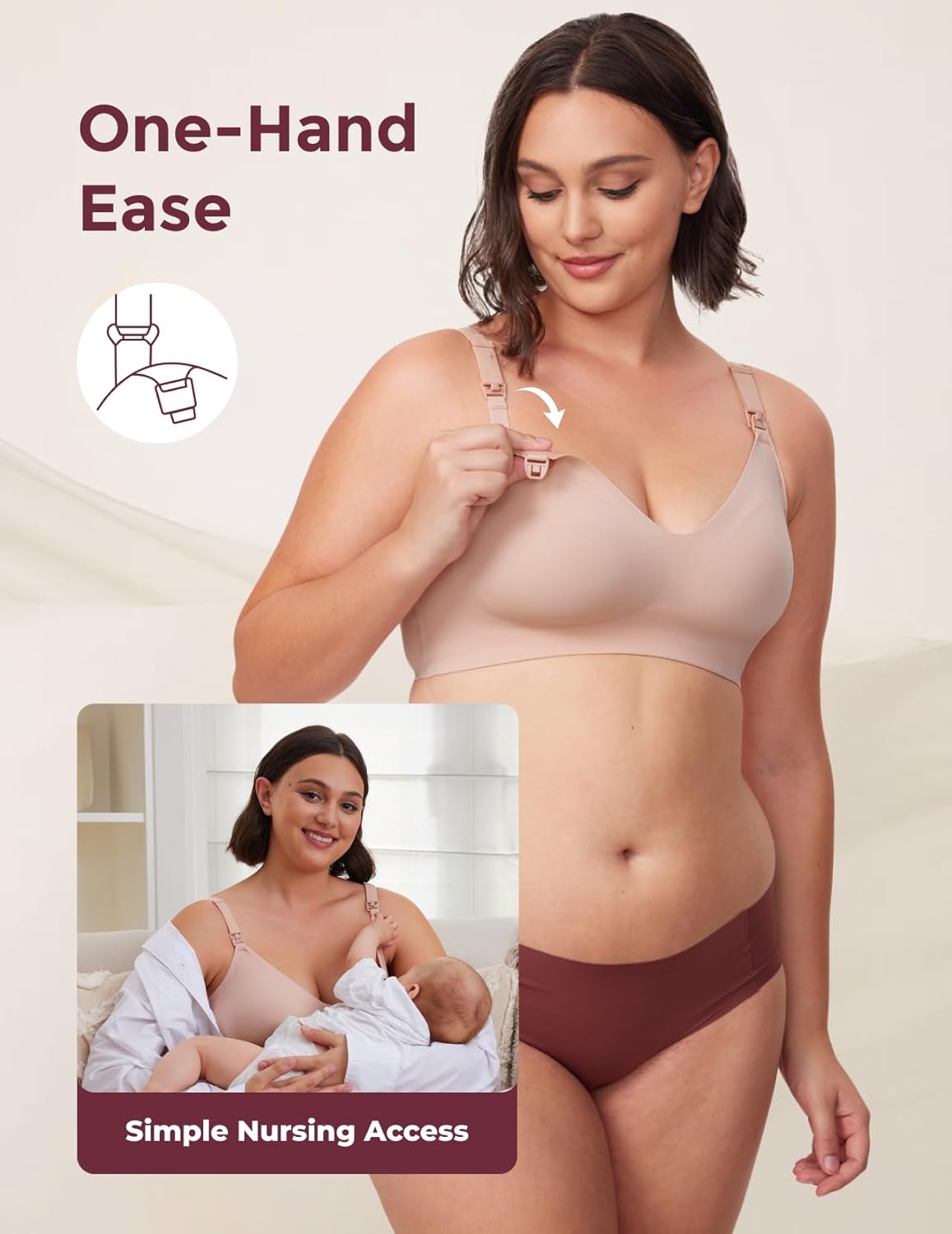 Momcozy Nursing Bras | YN21 Seamless Maternity Bra for Ultra Comfort | Natural Shape, Pregnancy Sleep Bralette
