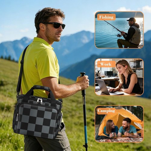 Coobiiya Insulated Lunch Bag - Leakproof Portable Cooler for Men | Ideal for Camping, Travel & Beach