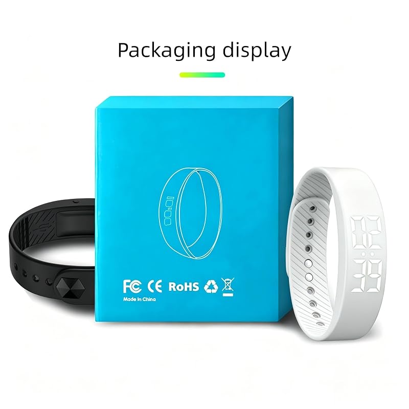 White Variation Vibrating Alarm Wristband Clock for Heavy Sleepers – Silent, 3D Step Counter & Calorie Detection