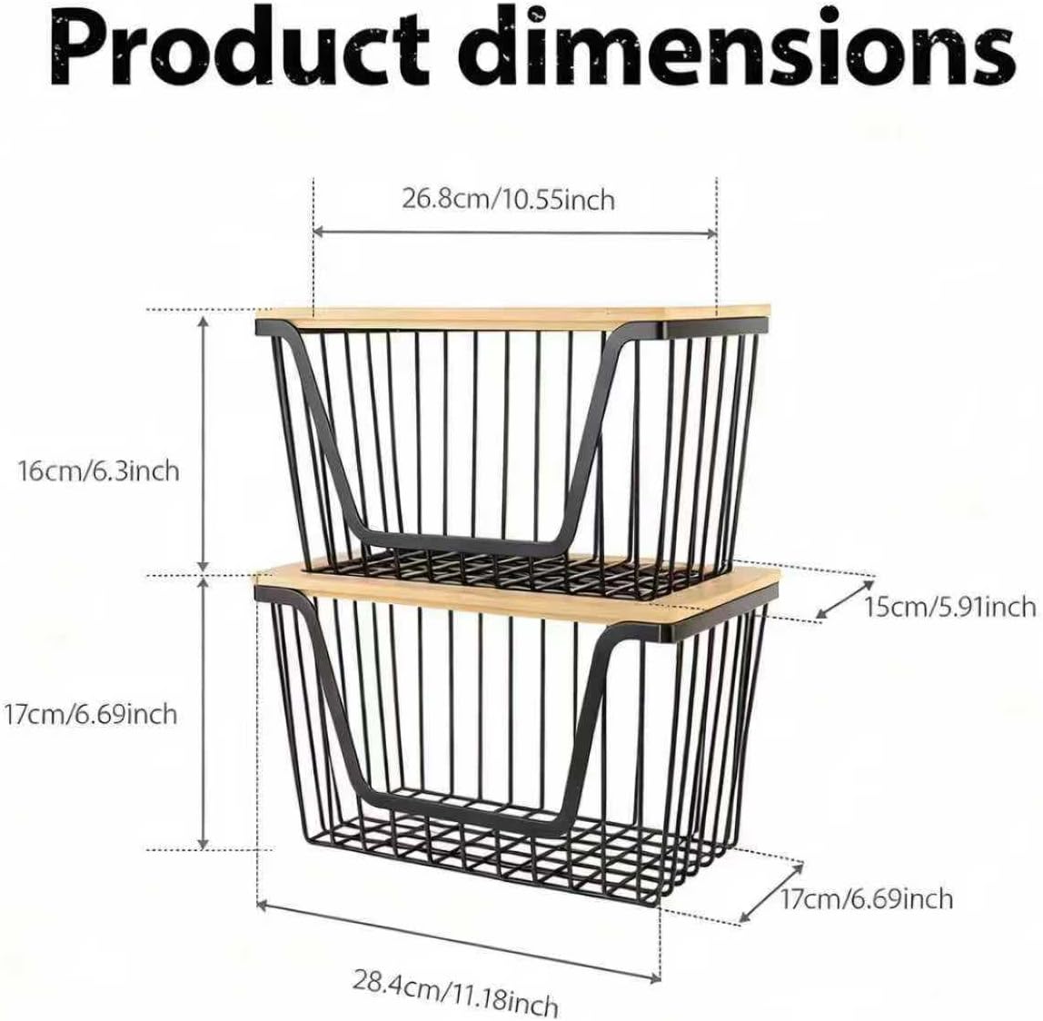 Skiennix Onion & Potato Storage Bins - Stackable Wire Organizers for Pantry | Large Capacity Baskets
