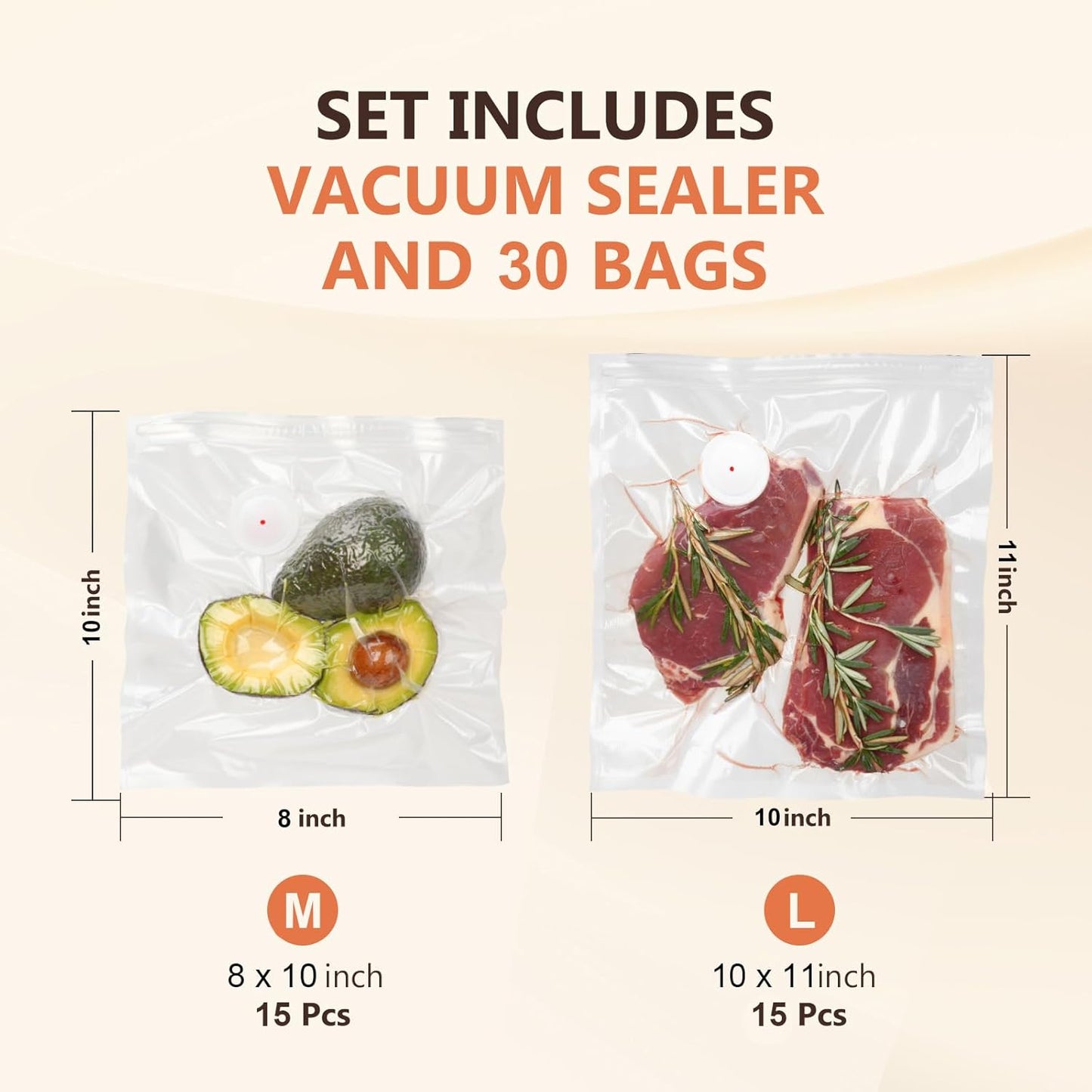Skiennix Vacuum Sealer - Powerful Handheld Food Preservation with 30 Reusable Bags | Compact Design