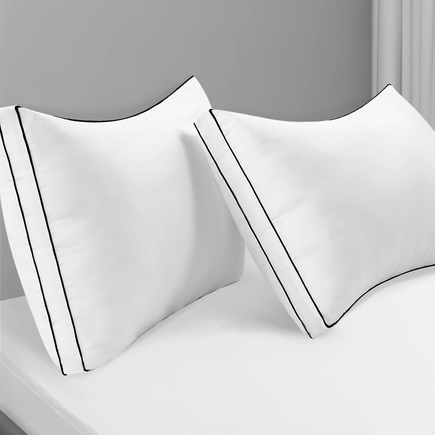 Skiennix Premium Queen Size Pillows Set of 2 - Fluffy 7D Down Alternative for Ultimate Comfort