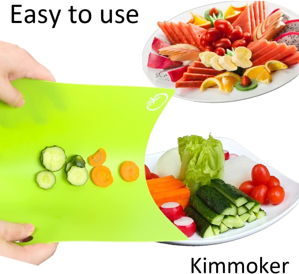 Skiennix Flexible Cutting Board Set - Easy-Grip Colored Mats for Cooking | 4-Piece Plastic Sheets