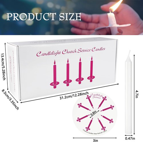 ChurchCandles Unscented White No Smoke - 150 Packs with Drip Protectors for Vigil Services
