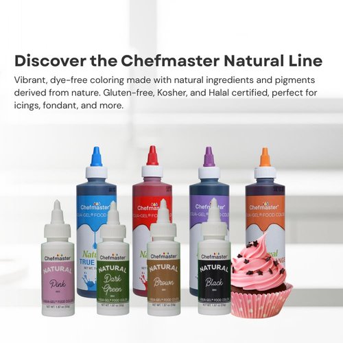 Chefmaster Plant-Based Natural Liqua-Gel Food Coloring - No Artificial Dyes, Yellow, 1.87 oz | Ideal for Icing & Fondant