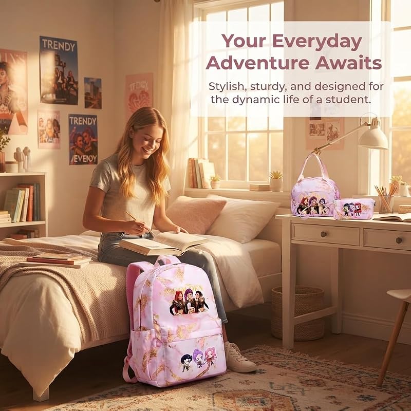 3 in 1 Cartoon Pattern Large-Capacity Backpack Set for Kids