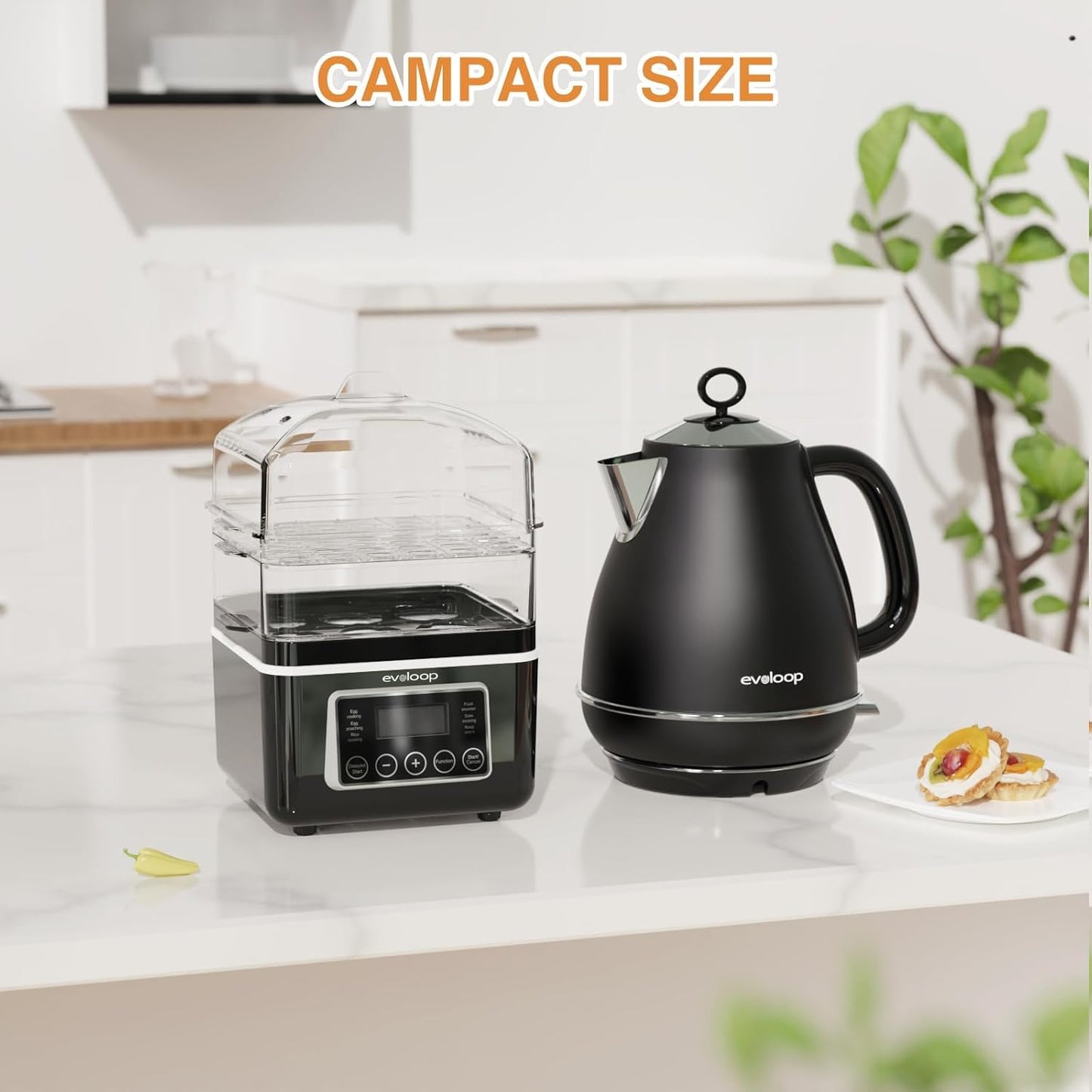 Skiennix 4 QT Electric Food Steamer - BPA-Free Stackable Baskets & Auto Shut-Off | Ideal for Veggies, Seafood, Rice