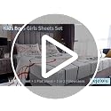 Pink Deep Pocket Twin Bed Sheets Set with Ghost Pumpkin Design, 3 Pieces