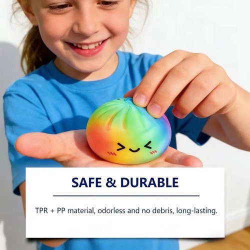 Glitter Dumpling Squishy Stress Balls - Colorful Fidget Toy for Stress Relief | 2-Pack