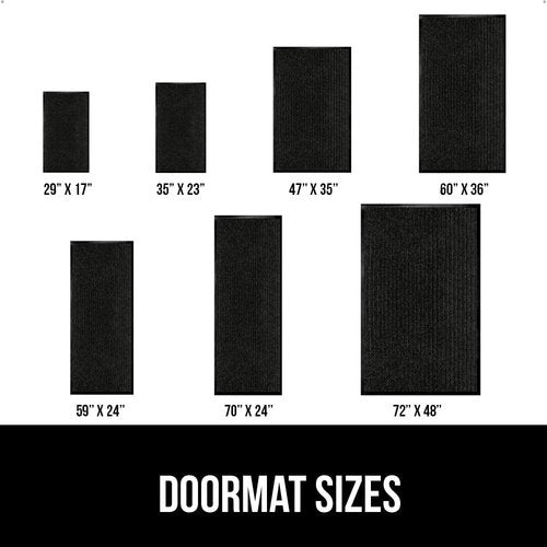 GORILLA GRIP Waterproof Door Mat - Heavy Duty Entryway Rug with Strong Backing | 29x17, Black