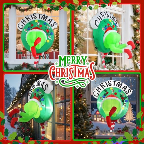 LETIME 3.5FT Green Ugly Monster Christmas Inflatable Outdoor Decoration
