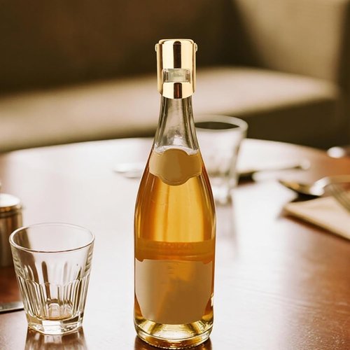 3pcs Champagne Stoppers, Stainless Steel & Silicone Bottle Cork Leak-Proof Keep Bubbles Fresh Champagne Sealers & Wine Savers Reusable Wine Stopper for Cava Prosecco and Sparkling (Gold)