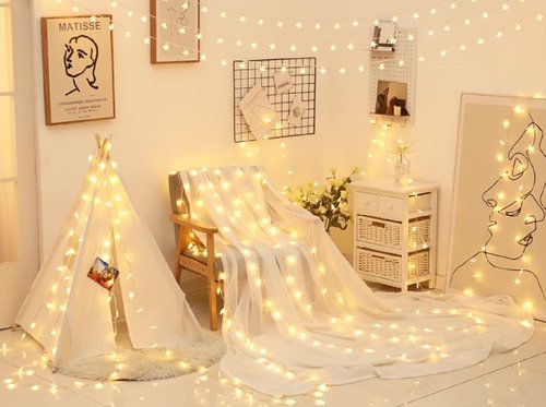 33ft 80 LED USB Star String Lights - Warm White Fairy Lights for Bedroom, Wedding & Holiday Decor