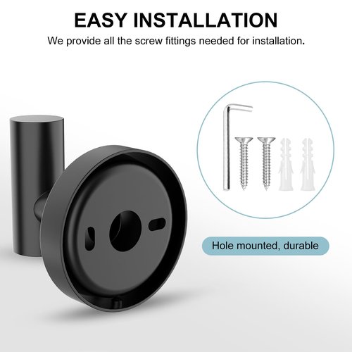 SetSail Towel Hooks for Bathrooms 4 Packs Screw-in Matte Black Bathroom Towel Hook Wall Mounted Stainless Steel Shower Towel Hooks for Coat Hanging, Drill Hole