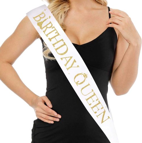 DJDZ 4 Pack White Satin Sashes | Customizable Party Accessories for Weddings & DIY Decor