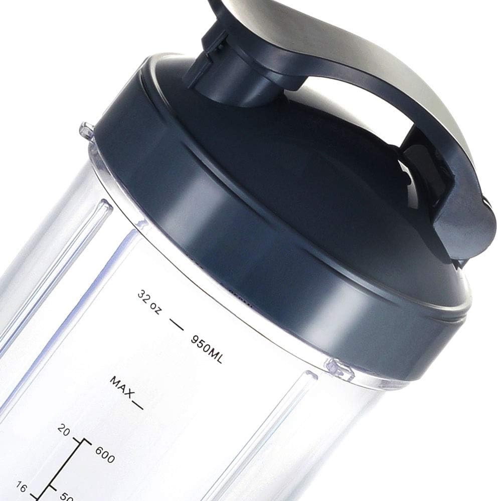 Nutribullet Upgrade Blender Cups - 32oz Replacement Parts with Flip-Top To-Go Lids | 2 Pack