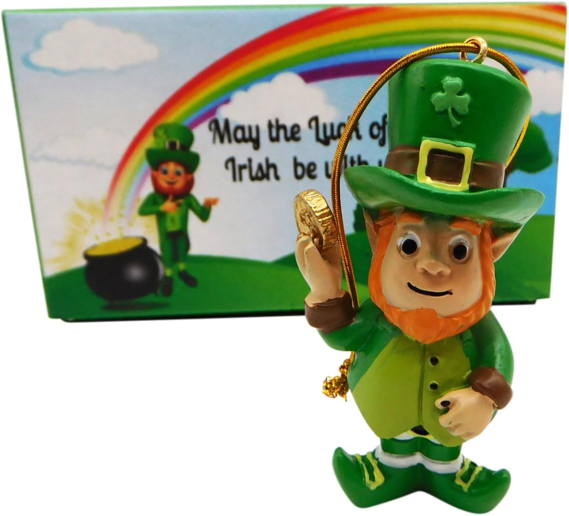 Westmon Works Leprechaun Ornament Gift Set - Handpainted Irish Legend Figurines | Holiday Decor Boxed