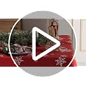 Winter Red Snowflakes Square Tablecloth 60x60 Inch Washable Christmas Decor