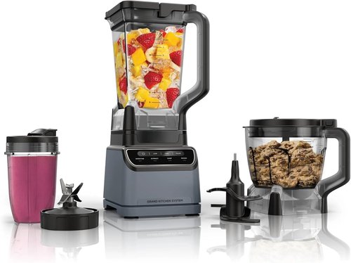 Grand Kitchen 1200W Blender & Food Processor Combo - Auto-iQ, 72oz Pitcher & 8-Cup Bowl for Smoothies & Dough