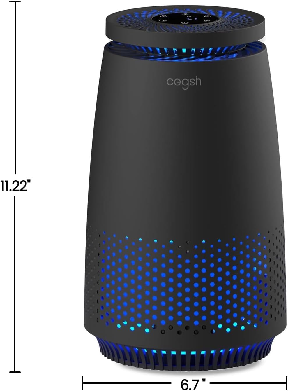 Skiennix Air Purifier - 3-in-1 HEPA Filter for Pets, Dust, and Smoke | Quiet Operation, 12H Timer, Black